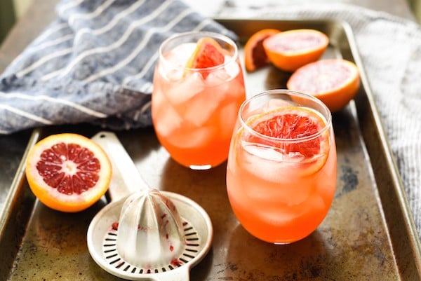 Blood Orange Sangria - Whip up this party-perfect big batch cocktail with just four simple ingredients! | foxeslovelemons.com