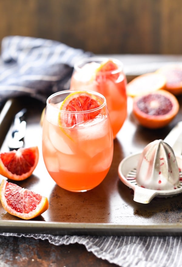 Blood Orange Sangria - Whip up this party-perfect big batch cocktail with just four simple ingredients! | foxeslovelemons.com