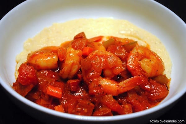 Cajun-Style Shrimp & Grits - A spicy and comforting dish made with ingredients you have on hand. | foxeslovelemons.com