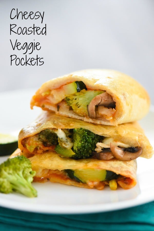 Cheesy Roasted Veggie Pockets - A make-ahead lunch or snack that will make a vegetable lover out of anyone! | foxeslovelemons.com