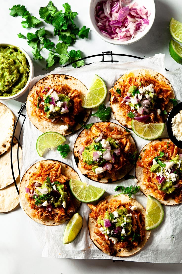 Chicken Tinga Tacos (Meal Prep, Freezer Friendly)