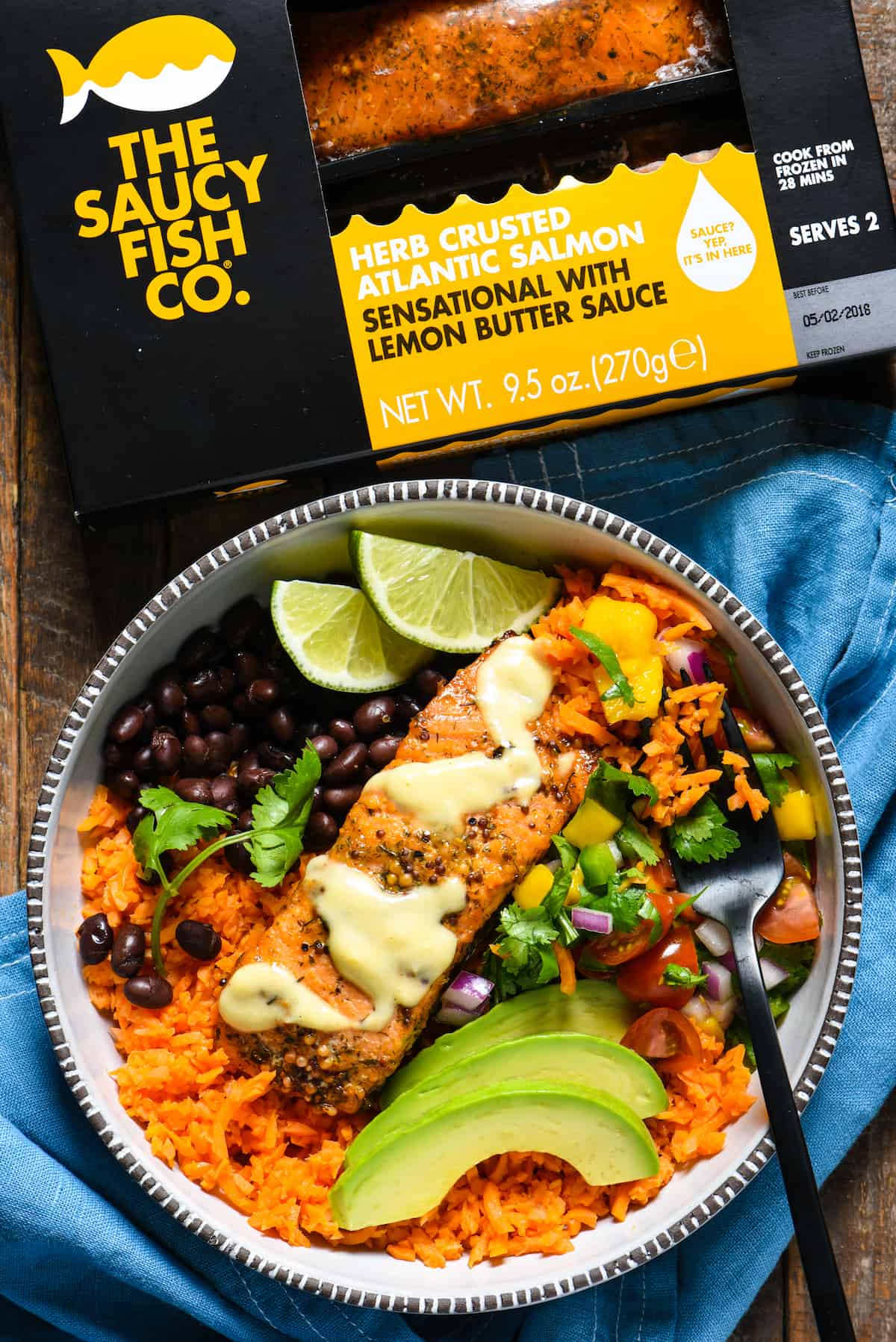 Fish Taco Bowls with Sweet Potato Rice - A colorful, healthful weeknight meal with fresh, bold flavors! | foxeslovelemons.com