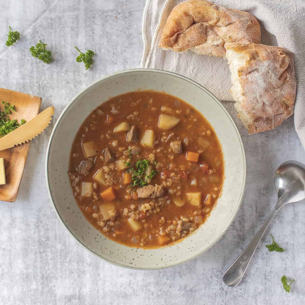 Lamb and barley soup