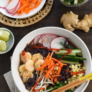 Quick-Fix Fancy Shrimp Ramen - A fun meal that can be prepped in advance, and uses a little help from the store. | foxeslovelemons.com