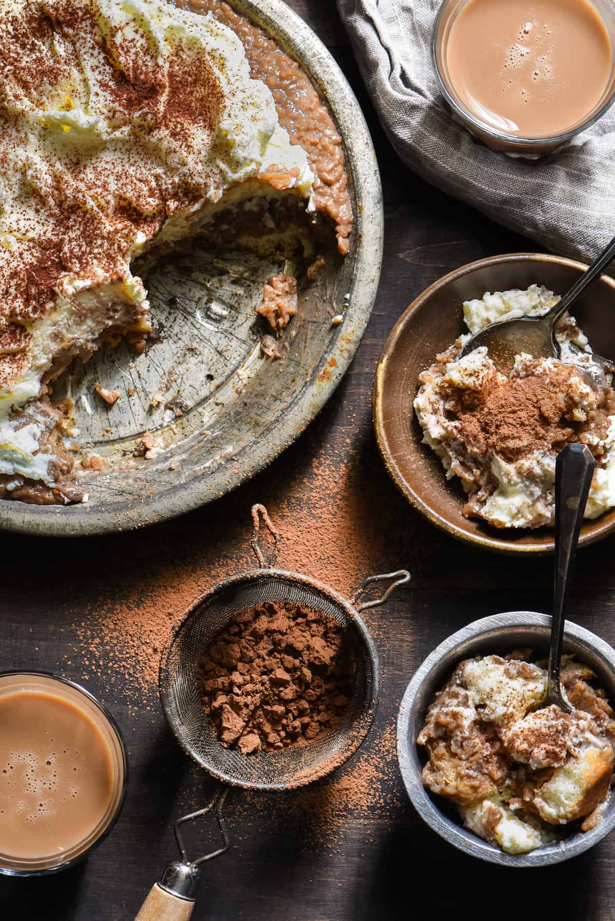 Rice Pudding Tiramisu - Layers of coffee-soaked ladyfingers, coffee rice pudding, and mascarpone whipped cream! | foxeslovelemons.com