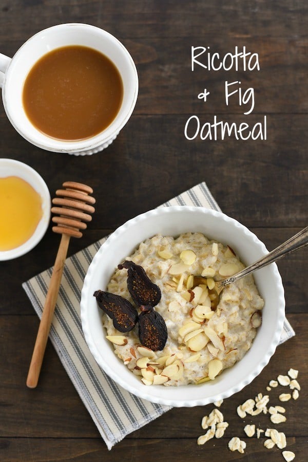 Ricotta & Fig Oatmeal - A unique 5 minute breakfast that is the perfect way to use up leftover ricotta cheese! | foxeslovelemons.com