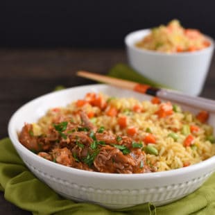 Slow Cooker Asian-Style Pulled Pork - A flavorful pulled pork that can be served in sandwiches, or with a side of rice! | foxeslovelemons.com