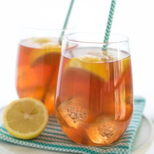 Spiked Pomegranate Arnold Palmer - A twist on the classic iced tea/lemonade drink, spiked with pomegranate liqueur. | foxeslovelemons.com