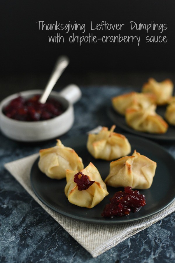 Thanksgiving Leftover Dumplings - Reinvent your leftover turkey, stuffing and cranberry sauce into this fun snack/appetizer! | foxeslovelemons.com